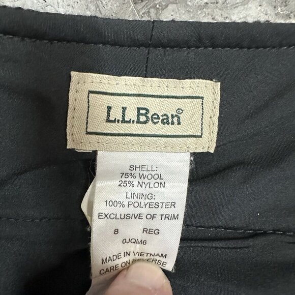 Vintage LL Bean Wool Blend Black & White Tartan Plaid Lined Skirt Size 8 Reg - Picture 4 of 6